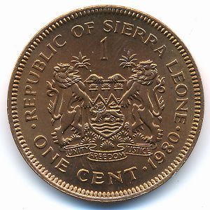 Sierra Leone, 1 cent, 1980