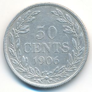 Liberia, 50 cents, 1896–1906