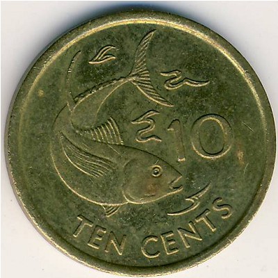Сейшелы, 10 центов (1990–2003 г.)