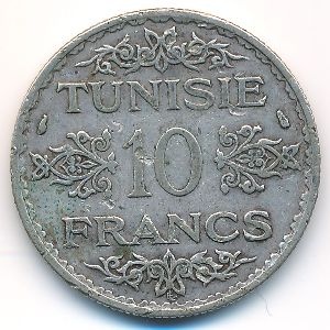 Tunis, 10 francs, 1934–1939