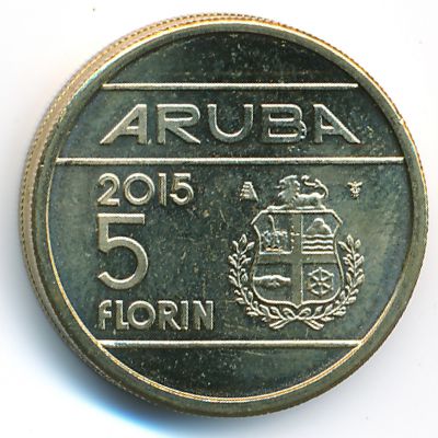 Aruba, 5 florin, 2014–2018