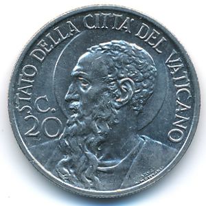 Vatican City, 20 centesimi, 1933