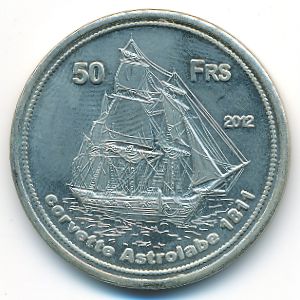 Bassas da india., 50 francs, 2012