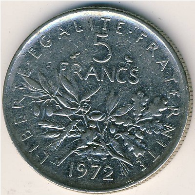 France, 5 francs, 1970–2001