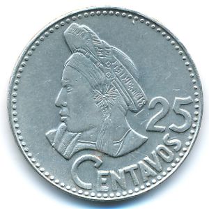Guatemala, 25 centavos, 1977–1979