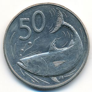 Cook Islands, 50 cents, 1987–1992