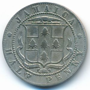 Jamaica, 1/2 penny, 1904–1910