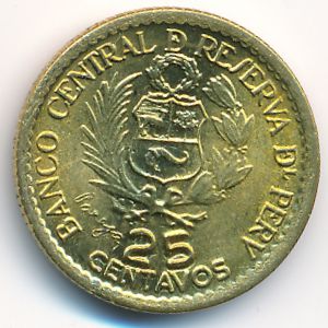 Peru, 25 centavos, 1965