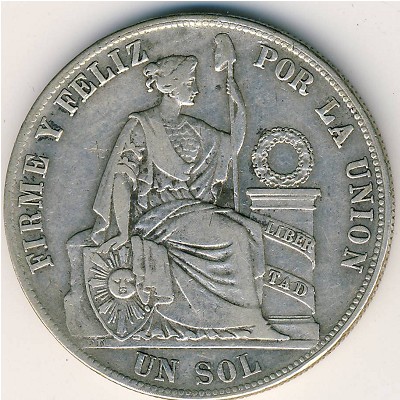 Перу, 1 соль (1884 г.)