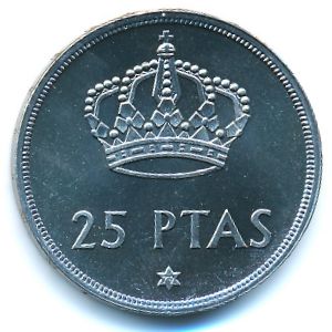 Spain, 25 pesetas, 1975