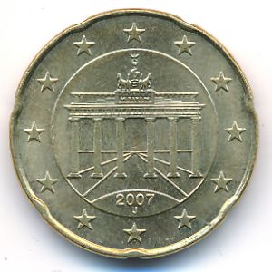 Germany, 20 euro cent, 2007–2018