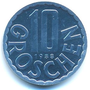 Austria, 10 groschen, 1951–2001