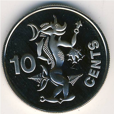 Соломоновы острова, 10 центов (1977–1983 г.)