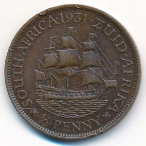 South Africa, 1/2 penny, 1928–1931