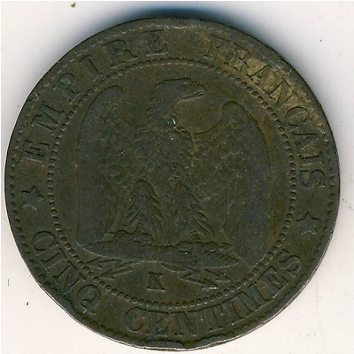 Франция, 5 сентим (1861–1864 г.)