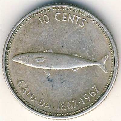 Canada, 10 cents, 1967