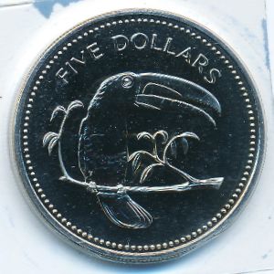 Belize, 5 dollars, 1982–1983