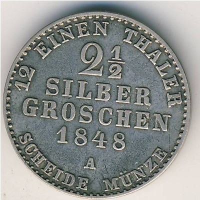 Prussia, 2 1/2 groschen, 1842–1852