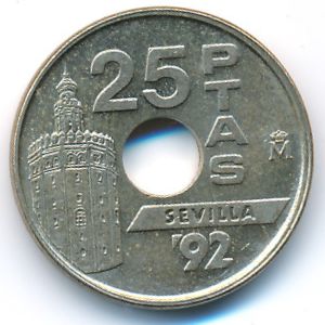 Испания, 25 песет (1992 г.)