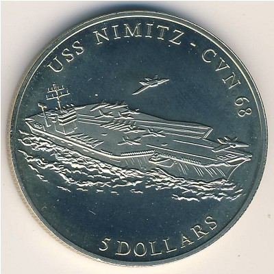 Liberia, 5 dollars, 2001