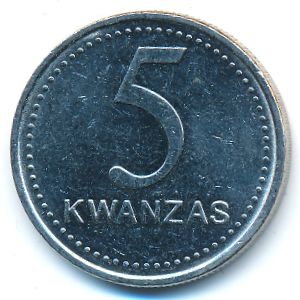 Angola, 5 kwanzas, 1999