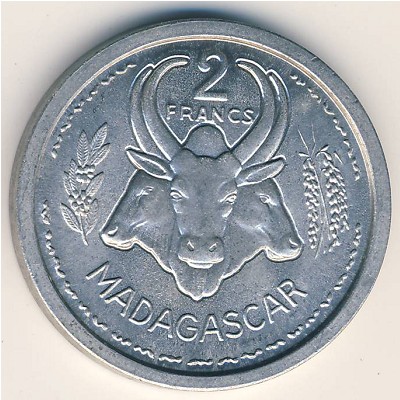 Madagascar, 2 francs, 1948