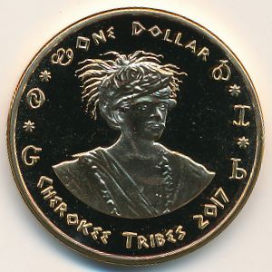 Cherokee., 1 dollar, 2017