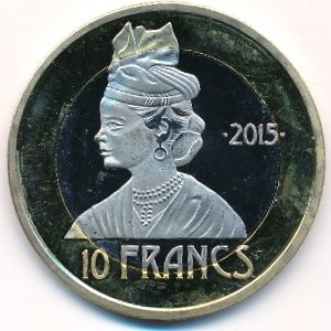 Guadeloupe., 10 francs, 2015