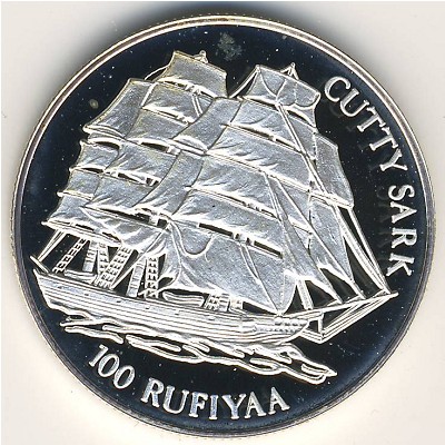 Maldive Islands, 100 rufiyaa, 1993