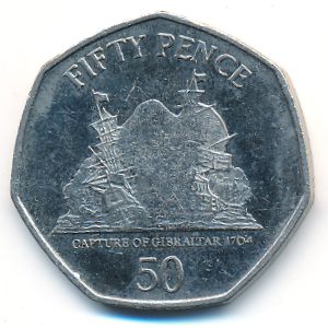 Гибралтар, 50 пенсов (2012–2013 г.)