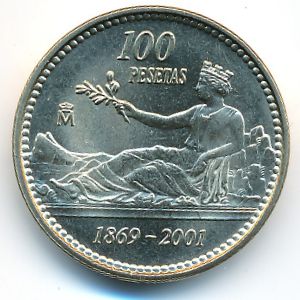 Spain, 100 pesetas, 2001