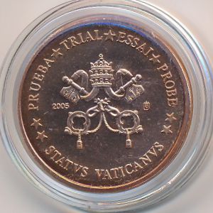 Vatican City., 1 euro cent, 2005