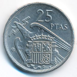 Испания, 25 песет (1957 г.)