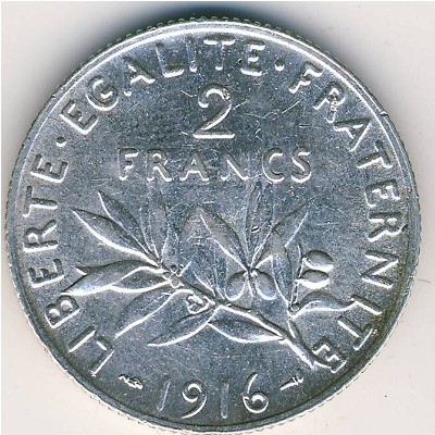 France, 2 francs, 1898–1920