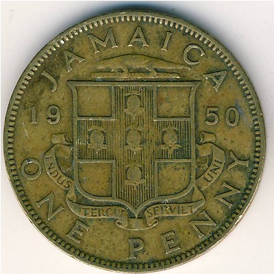 Jamaica, 1 penny, 1950–1952