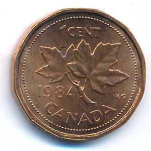 Canada, 1 cent, 1982–1989