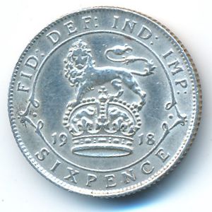 Великобритания, 6 пенсов (1911–1920 г.)