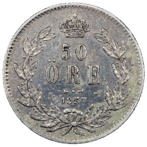 Швеция, 50 эре (1857 г.)