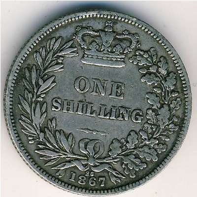 Great Britain, 1 shilling, 1864–1867