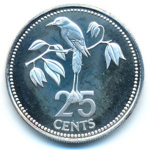 Belize, 25 cents, 1975–1981