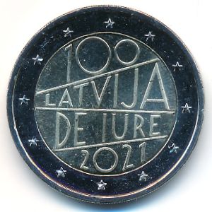 Латвия, 2 евро (2021 г.)