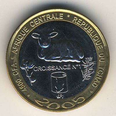 Чад., 4500 франков КФА (2005 г.)