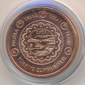 Turkey., 5 euro cent, 2003