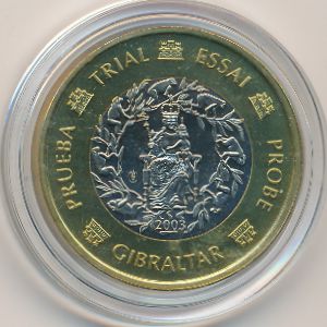 Gibraltar., 1 euro, 2003