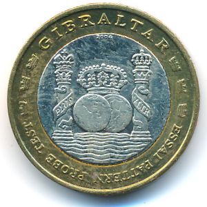 Gibraltar., 1 euro, 2004