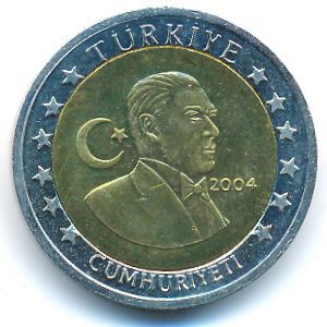 Turkey., 2 euro, 2004