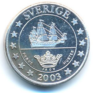 Sweden., 1 euro cent, 2003