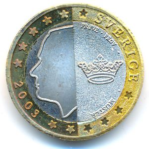 Sweden., 1 euro, 2003