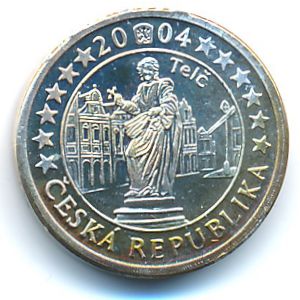 Czech., 1 euro cent, 2004