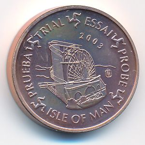 Isle of Man., 1 euro cent, 2003